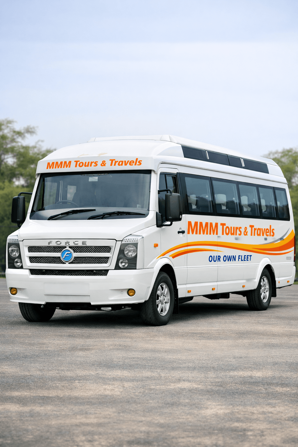 Branded vehicle on a road trip